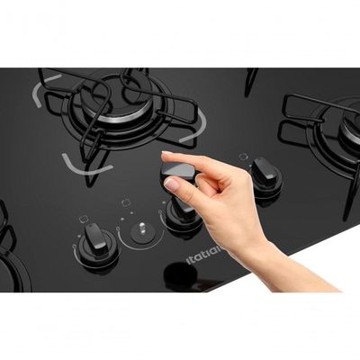 Cooktop Essencial Itatiaia 5 Bocas Preto Bivolt