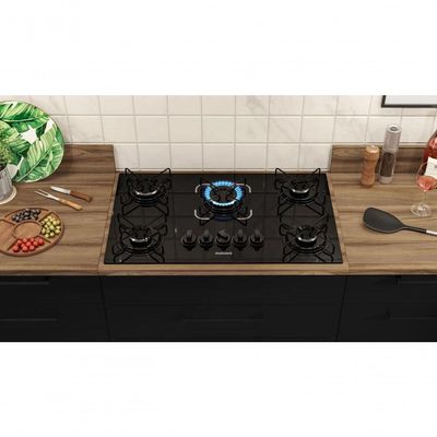 Cooktop Essencial Itatiaia 5 Bocas Preto Bivolt