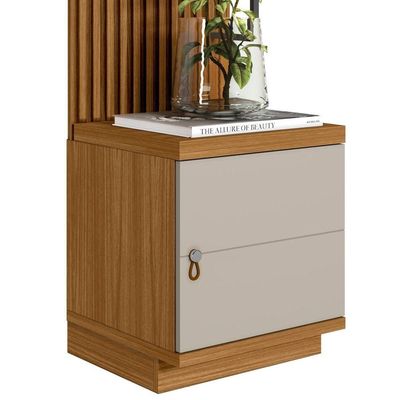Kit 2 Módulos Laterais Complementares Painel Ripado -offwhite