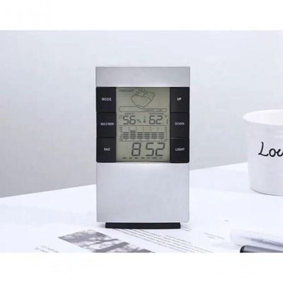 Relogio Estacao Metereologica Led Mesa Termometro Higrometro Umidade Ar Medidor Previsao Tempo Completo