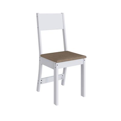 Conjunto Mesa Karla Paris Com 4 Cadeiras Branco Cacau - Indekes