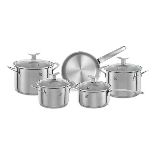 Jogo de Panelas Electrolux Inox com 5 Peças Design com Fundo Triplo Não se aplica