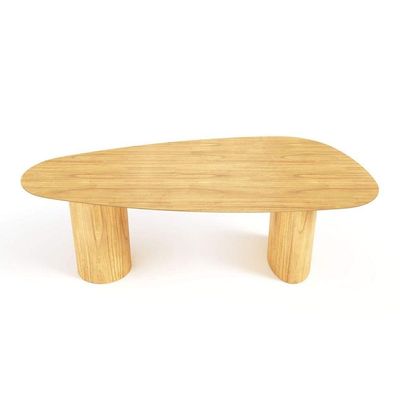 Mesa De Jantar Orgânica Breeze 2,40 X 1,20m 9 Lugares Lâmina Natural De Madeira Damasco