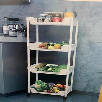 Carrinho Organizador Cozinha Multiuso Manicure Brinquedos 4 Prateleiras Fruteira Quarto Escritorio Varanda Branco