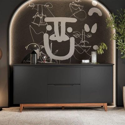 Buffet 2 Portas Flow Preto