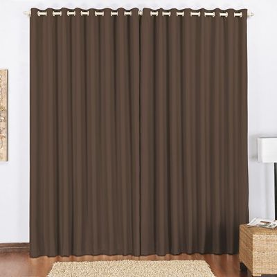 Cortina Block Blackout Blecaute para Varão Tecido Corta Luz 3,00 x 2,60m Janela Quarto Sala - Tabaco