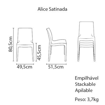 Cadeira Alice Brilho em Polipropileno Areia Marin Brasil