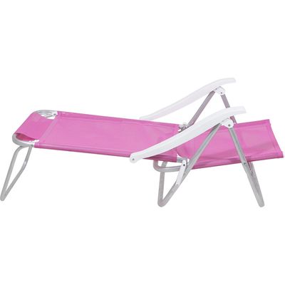 Cadeira de Praia Reclinável Sunny em Alumínio Rosa Bel Único