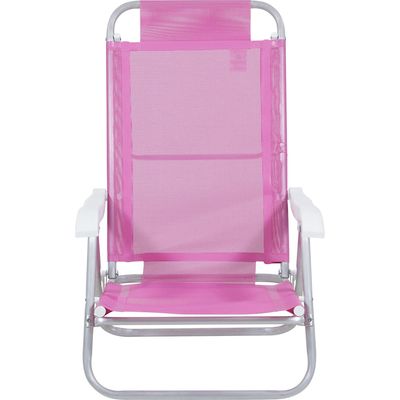 Cadeira de Praia Reclinável Sunny em Alumínio Rosa Bel Único