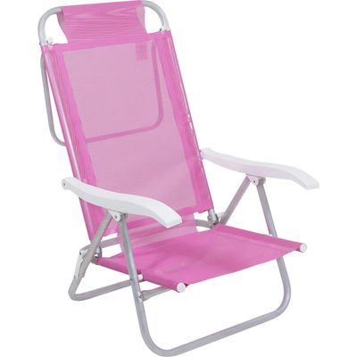 Cadeira de Praia Reclinável Sunny em Alumínio Rosa Bel Único