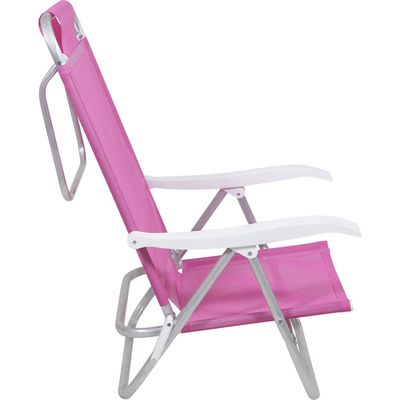 Cadeira de Praia Reclinável Sunny em Alumínio Rosa Bel Único