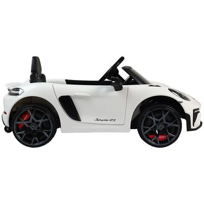 Carro Elétrico Infantil Porsche Spyder 718 RS 12V Branco Bel Único / 12V