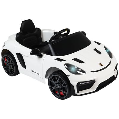 Carro Elétrico Infantil Porsche Spyder 718 RS 12V Branco Bel Único / 12V