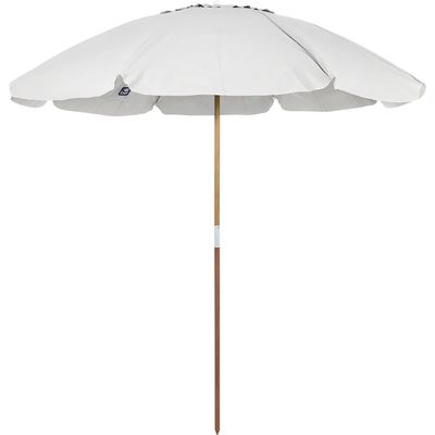 Guarda-Sol Caioba em Bagum e Haste de Madeira 2,40m Branco Bel 2,40m