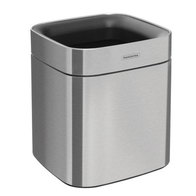 Lixeira Square Aço Inox Acetinado Sem Tampa 8 Litros - Tramontina 94540/108
