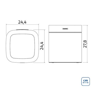 Lixeira Square Aço Inox Acetinado Sem Tampa 8 Litros - Tramontina 94540/108