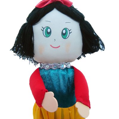 Boneca Dupla Face - Branca de Neve/Bruxa e os 7 Anões (Dedoches) Multicolorido 100% Artesanal