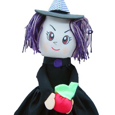 Boneca Dupla Face - Branca de Neve/Bruxa e os 7 Anões (Dedoches) Multicolorido 100% Artesanal