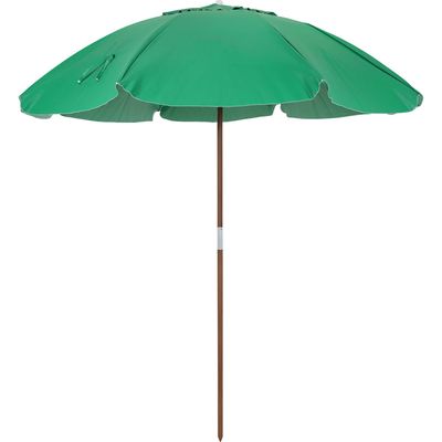 Guarda-Sol Caioba em Bagum e Haste de Madeira 2,40m Verde Bandeira Bel 2,40m