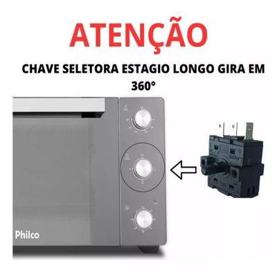 Chave Seletora Forno Britania 3 Terminais