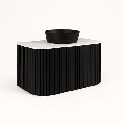 Gabinete Para Banheiro Suspenso Manchester 80cm Branco/preto