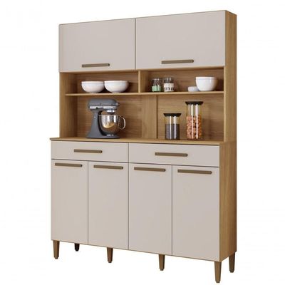 Kit Italia 6 Portas 2 Gavetas 6 Estantes Arte Moveis Cinamomo-off White