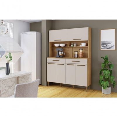 Kit Italia 6 Portas 2 Gavetas 6 Estantes Arte Moveis Cinamomo-off White