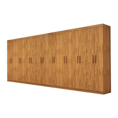 Closet Casal Duplo Rubi Premium 16 Portas 8 Gavetas Cinamomo
