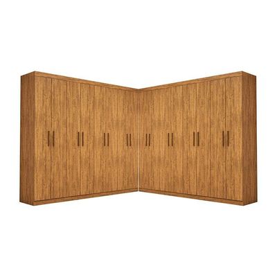 Closet Casal Duplo Rubi Premium 16 Portas 8 Gavetas Cinamomo