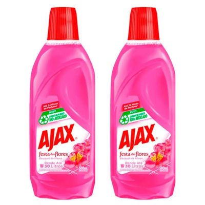 Kit 2 Limpador Ajax Festa Das Flores Bouquet De Flores 500Ml