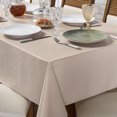 Toalha de Mesa 6 Lugares Térmica Impermeável 1,40 m x 2,00 m 100% Policloreto de Vinila - Avelã