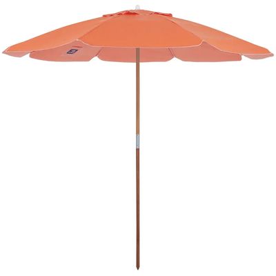 Guarda-Sol Guarapari em Bagum com Haste de Madeira 1,80m Laranja Bel 1,80m