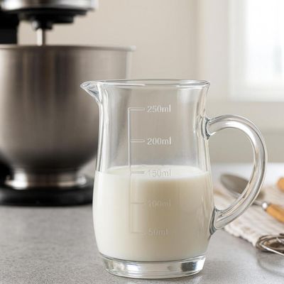 Jarra Medidora 250ml Lyor Vidro Com Alça Bico Direcionador Receita Cozinha Graduada