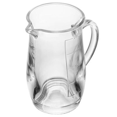 Jarra Medidora 250ml Lyor Vidro Com Alça Bico Direcionador Receita Cozinha Graduada