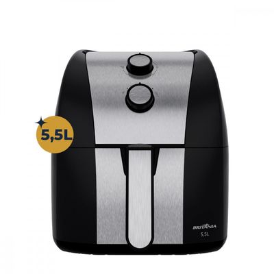 Fritadeira ElÃ©trica BritÃ¢nia BFR51 Gold 5,5L Air Flow Cesto RemovÃ­vel Preta Preto com Inox / 220V