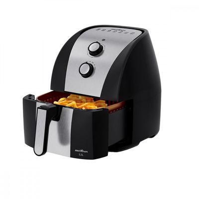 Fritadeira ElÃ©trica BritÃ¢nia BFR51 Gold 5,5L Air Flow Cesto RemovÃ­vel Preta Preto com Inox / 220V