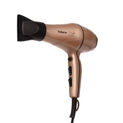 Secador de Cabelos Taiff Style Motor AC Profissional 2000W + Chapinha | Prancha 210°C Preto com Cobre / 220V