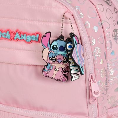 Kit Mochila + Lancheira + Estojo Escolar Stitch & Angel