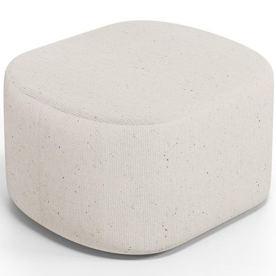 Kit 2 Puffs Decorativos Orgânico para Living Quarto 70cm Doha W01 Linho Cru - Lyam Decor