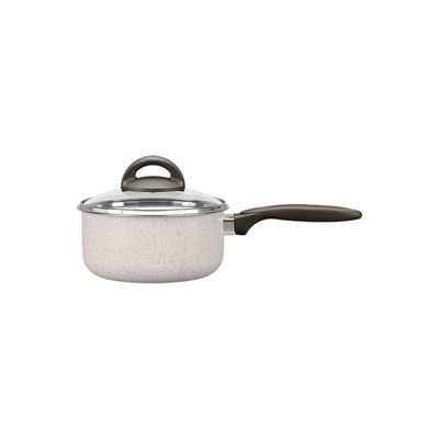Panela Suprema Ceramic Life Antiaderente 1,3L 16cm Tampa de Vidro Brinox Vanilla