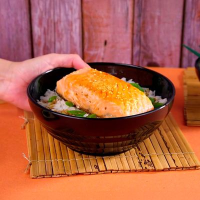 Bowl Oriental Redondo 1,2L Preto em Policarbonato