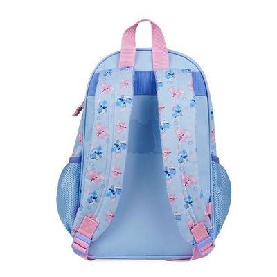 Kit Mochila Escolar e Lancheira Térmica Infantil Feminina Stitch Baby Azul Clara