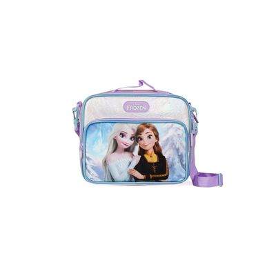Kit Lancheira Térmica Infantil Feminina + Garrafinha Térmica 350ml Frozen Azul Claro