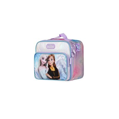 Kit Lancheira Térmica Infantil Feminina + Garrafinha Térmica 350ml Frozen Azul Claro