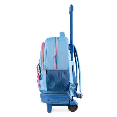Kit Mochila de Rodinhas + Lancheira Térmica Feminina Stitch Star Azul