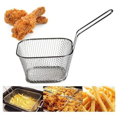 Mini Cesto Frituras Inox Batata Frita Rústica Frango Servir Porções Aperitivos Churros Multiuso Mesa Lanchonete Restaura