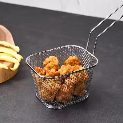 Mini Cesto Frituras Inox Batata Frita Rústica Frango Servir Porções Aperitivos Churros Multiuso Mesa Lanchonete Restaura