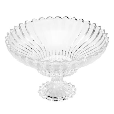 Centro de Mesa com Pé de Cristal Geneva Design Imponente Wolff Transparente