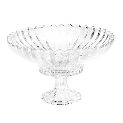 Centro de Mesa com Pé de Cristal Geneva Design Imponente Wolff Transparente