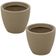 Kit 2 Vasos com Prato Granito Areia 24cm Tramontina Floreira de Mesa Flores Folhagens